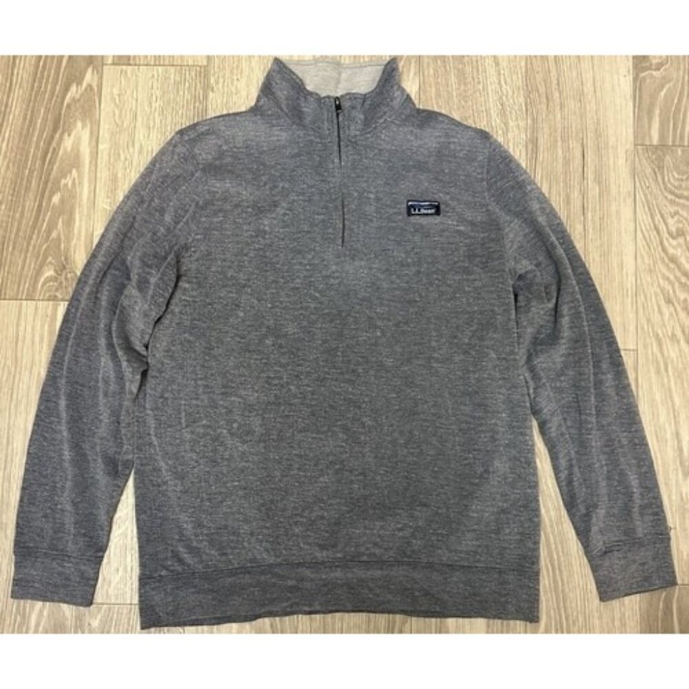 LL Bean Sweater Blue Size L-tall Traditional Fit Mens Quarter Half Zip Pullover